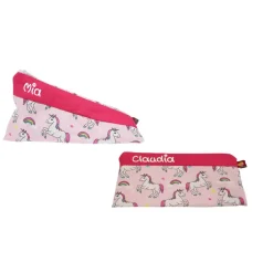 Federmäppchen Einhorn pink mit Namen personalisiert Mäppchen Schulmäppchen Brillenetui Schlampermäppchen Etui