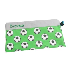 Federmäppchen Fussball grün mit Namen personalisiert Mäppchen Schulmäppchen Schlamperle Brillenetui Schlampermäppchen