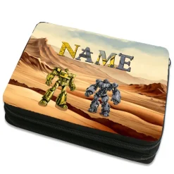 Federmäppchen inkl. Inhalt Motiv Roboter mit Name / personalisierbar