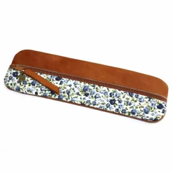 FEDERMÄPPCHEN Leder & blaue Rosen