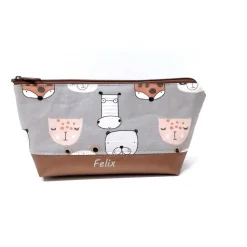 Federmäppchen personalisiert, Schlampermäppchen mit Namen "Zootiere"