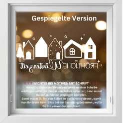 Fensterbild fröhliche Winterzeit Weihnachtsdekoration Sticker Aufkleber 2 Farben 3 Größen auch in XXL