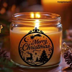 Fensterbild Kranz Aufkleber Merry Christmas Ornament Stil | Winterzeit Deko für Advent und Weihnachten, Exklusiv