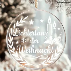 Fensterbild Kranz Aufkleber Lichtertanz der Weihnacht  | Winterzeit Deko für Advent und Weihnachten, Exklusiv