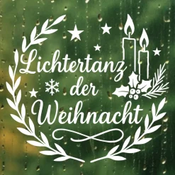 Fensterbild Kranz Aufkleber Lichtertanz der Weihnacht  | Winterzeit Deko für Advent und Weihnachten, Exklusiv