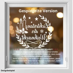 Fensterbild Kranz Aufkleber Lichtertanz der Weihnacht  | Winterzeit Deko für Advent und Weihnachten, Exklusiv