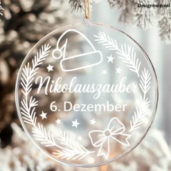 Fensterbild Kranz Aufkleber 6.Dezember Nikolaustag | Winterzeit Deko Adventzeit und Nikolaus , Exklusiv