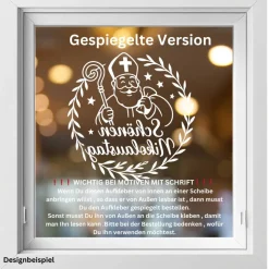 Fensterbild Kranz Aufkleber schönen Nikolaustag | Winterzeit Deko Adventzeit und Nikolaus , Exklusiv