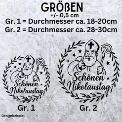 Fensterbild Kranz Aufkleber schönen Nikolaustag | Winterzeit Deko Adventzeit und Nikolaus , Exklusiv