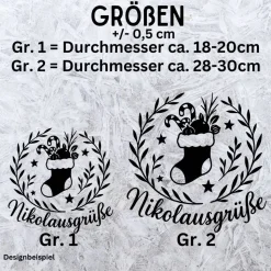 Fensterbild Kranz Aufkleber Nikolausgrüße Nikolaustag | Winterzeit Deko Adventzeit und Nikolaus , Exklusiv