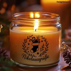 Fensterbild Kranz Aufkleber Nikolausgrüße Nikolaustag | Winterzeit Deko Adventzeit und Nikolaus , Exklusiv