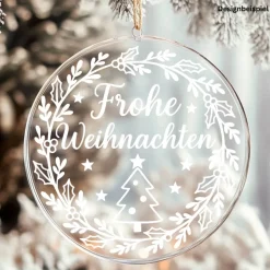 Fensterbild Kranz Aufkleber Frohe Weihnachten Mistelkranz | Winterzeit Deko für Advent und Weihnachten, Exklusiv