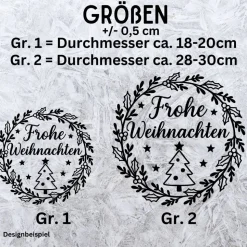 Fensterbild Kranz Aufkleber Frohe Weihnachten Mistelkranz | Winterzeit Deko für Advent und Weihnachten, Exklusiv