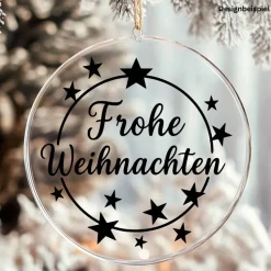 Fensterbild Kranz Aufkleber Frohe Weihnachten Sterne  | Winterzeit Deko für Advent und Weihnachten, Exklusiv