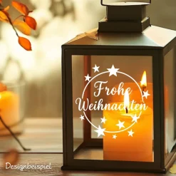 Fensterbild Kranz Aufkleber Frohe Weihnachten Sterne  | Winterzeit Deko für Advent und Weihnachten, Exklusiv