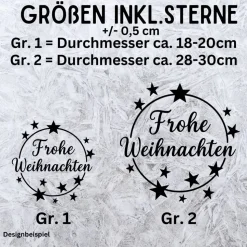 Fensterbild Kranz Aufkleber Frohe Weihnachten Sterne  | Winterzeit Deko für Advent und Weihnachten, Exklusiv