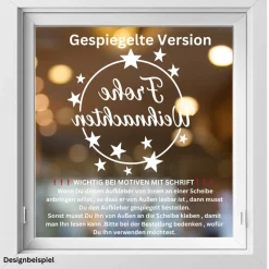 Fensterbild Kranz Aufkleber Frohe Weihnachten Sterne  | Winterzeit Deko für Advent und Weihnachten, Exklusiv