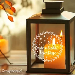 Fensterbild Kranz Aufkleber Besinnliche Feiertage| Winterzeit Deko für Advent und Weihnachten, Exklusiv