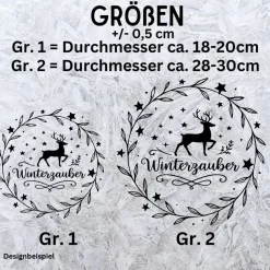 Fensterbild Kranz Aufkleber Winterzauber | Winterzeit Deko für Advent und Weihnachten, Exklusiv