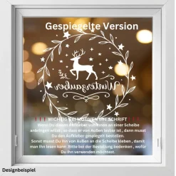 Fensterbild Kranz Aufkleber Winterzauber | Winterzeit Deko für Advent und Weihnachten, Exklusiv