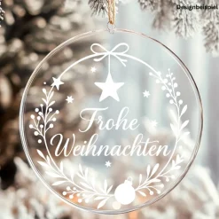 Fensterbild Kranz Aufkleber Frohe Weihnachten | Winterzeit Deko für Advent und Weihnachten, Exklusiv