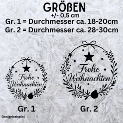 Fensterbild Kranz Aufkleber Frohe Weihnachten | Winterzeit Deko für Advent und Weihnachten, Exklusiv