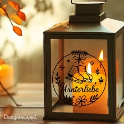 Fensterbild Kranz Aufkleber Winterliebe | Winterzeit Deko für Advent und Weihnachten, Exklusiv