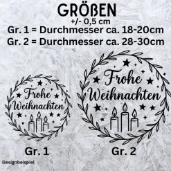 Fensterbild Kranz Aufkleber Frohe Weihnachten Kerzen | Winterzeit Deko für Advent und Weihnachten, Exklusiv