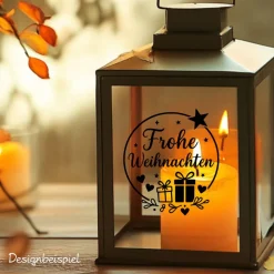 Fensterbild Kranz Aufkleber Frohe Weihnachten Geschenk | Winterzeit Deko für Advent und Weihnachten, Exklusiv