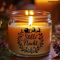 Fensterbild Kranz Aufkleber Stille Nacht Rentier | Winterzeit Deko für Advent und Weihnachten, Exklusiv