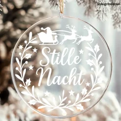 Fensterbild Kranz Aufkleber Stille Nacht Rentier | Winterzeit Deko für Advent und Weihnachten, Exklusiv