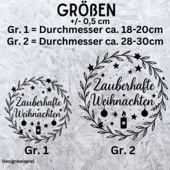 Fensterbild Kranz Aufkleber Zauberhafte Weihnachten | Winterzeit Deko für Advent und Weihnachten, Exklusiv