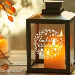 Fensterbild Kranz Aufkleber Zauberhafte Weihnachten | Winterzeit Deko für Advent und Weihnachten, Exklusiv