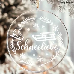 Fensterbild Kranz Aufkleber Schneeliebe | Winterzeit Deko für Advent und Weihnachten, Exklusiv