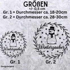Fensterbild Kranz Aufkleber Winterzauber Schneemann | Winterzeit Deko für Advent und Weihnachten, Exklusiv