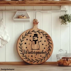 Fensterbild Kranz Aufkleber Winterzauber Schneemann | Winterzeit Deko für Advent und Weihnachten, Exklusiv