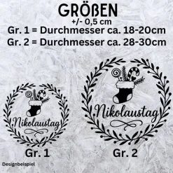 Fensterbild Kranz Aufkleber Nikolausstiefel Nikolaustag | Winterzeit Deko Adventzeit und Nikolaus , Exklusiv