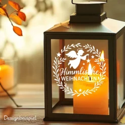 Fensterbild Kranz himmlische Weihnachten Engel | Winterzeit Deko für Advent und Weihnachten, Exklusiv