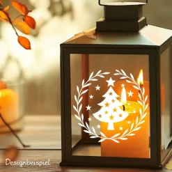 Fensterbild Skandi Stil minimalistischer Aufkleber Tannenbaum | Winterzeit Deko für Advent und Weihnachten, Exklusiv