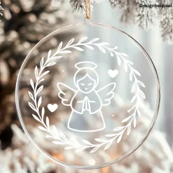 Fensterbild Skandi Stil minimalistischer Aufkleber Engel | Winterzeit Deko für Advent und Weihnachten, Exklusiv