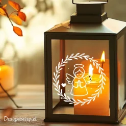 Fensterbild Skandi Stil minimalistischer Aufkleber Engel | Winterzeit Deko für Advent und Weihnachten, Exklusiv