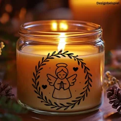 Fensterbild Skandi Stil minimalistischer Aufkleber Engel | Winterzeit Deko für Advent und Weihnachten, Exklusiv