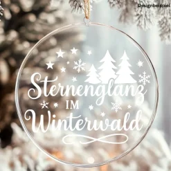 Fensterbild Sternenglanz im Winterwald Aufkleber | Winterzeit Deko für Advent und Weihnachten, Exklusiv