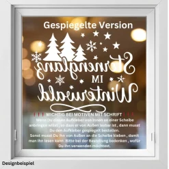 Fensterbild Sternenglanz im Winterwald Aufkleber | Winterzeit Deko für Advent und Weihnachten, Exklusiv