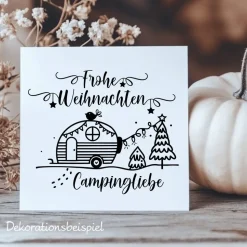 Fensterbild Weihnachten Campingliebe Weihnachtsdekoration Sticker Aufkleber 2 Farben 3 Größen