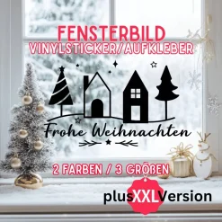 Fensterbild Weihnachtsdekoration Sticker Aufkleber 2 Farben 3 Größen auch in XXL Deko