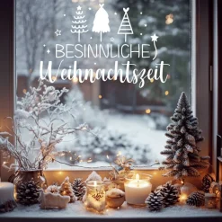 Fensterbild Weihnachtsdekoration Sticker Aufkleber 2 Farben 3 Größen auch in XXL Deko