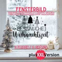 Fensterbild Weihnachtsdekoration Sticker Aufkleber 2 Farben 3 Größen auch in XXL Deko