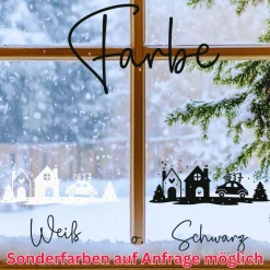 Fensterbild Weihnachtsszene Weihnachtsdekoration Sticker Aufkleber 2 Farben 3 Größen auch in XXL