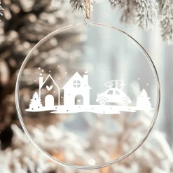 Fensterbild Weihnachtsszene Weihnachtsdekoration Sticker Aufkleber 2 Farben 3 Größen auch in XXL